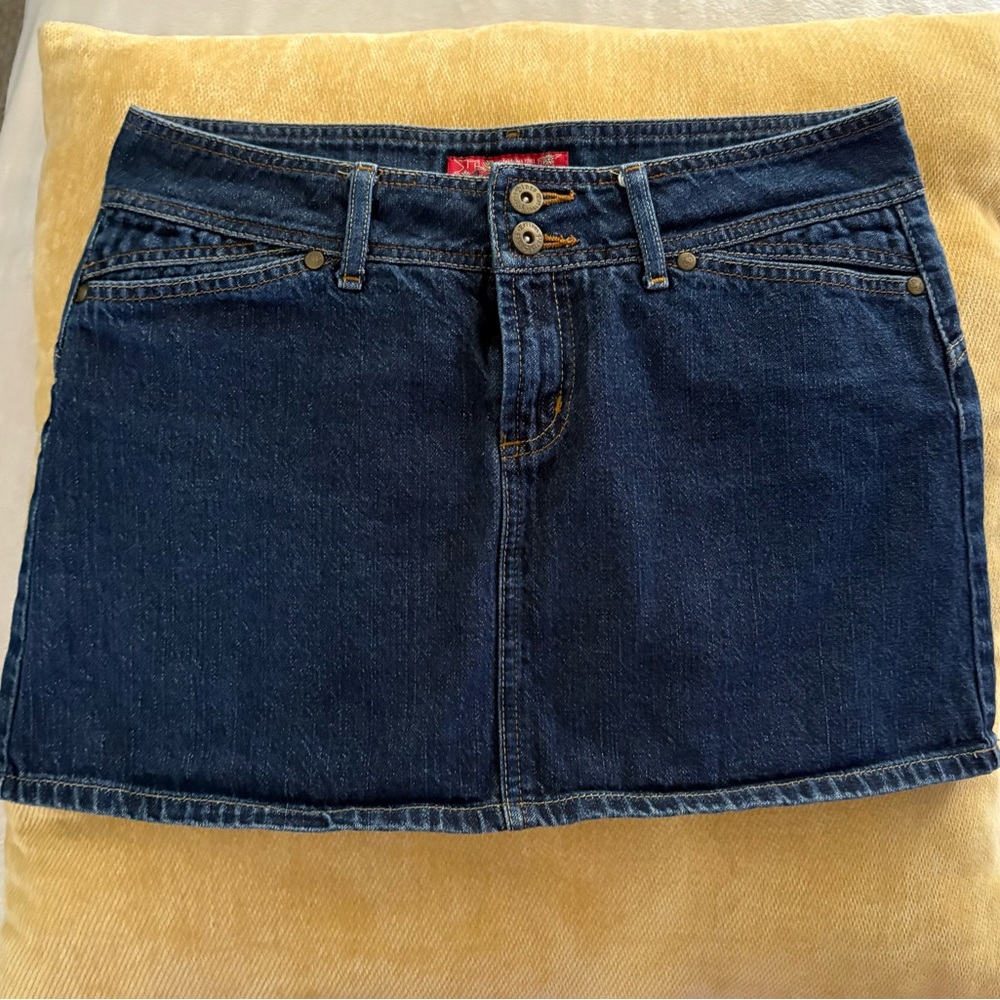 vintage Paris Blues Y2k mini dark blue jean skirt size 9
